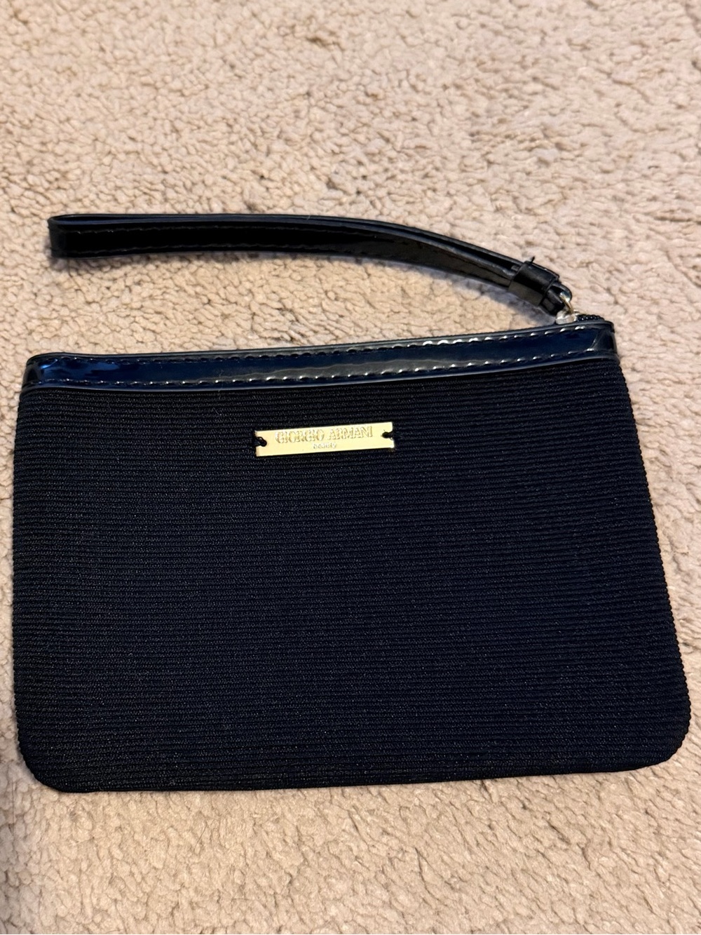 Giorgio Armani Black Wristlet with Gold Plaque